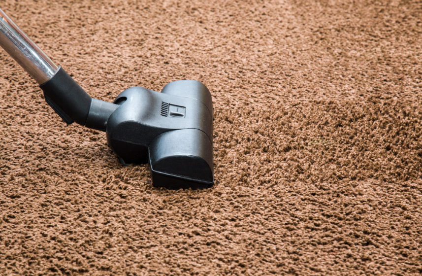 Black Vacuum on Brown Carpet