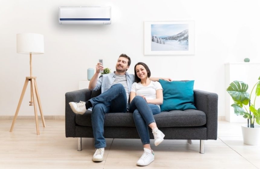 Couple Enjoying Air Conditioning