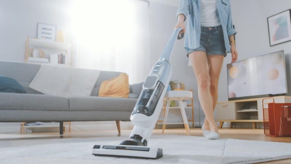 Women with Dyson Vacuum Cleaner