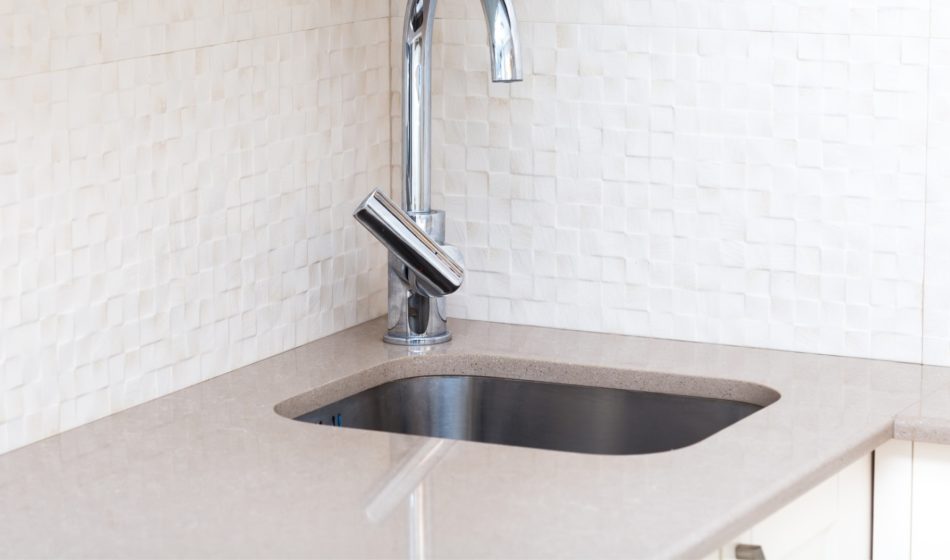 Stone Counter with Undermount Build-In Sink
